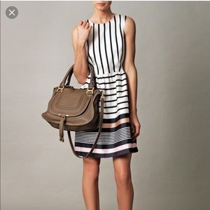 NWT Raoul Border Stripe VNeck Peplum Dress Sz 2